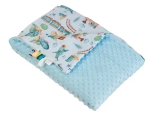 Kocyk MINKY bawełna Ciuchcia Błękit