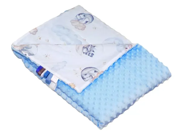 Kocyk MINKY bawełna Nocka Błękit