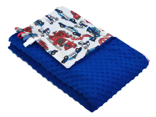 Kocyk MINKY bawełna Strażak Chabrowy