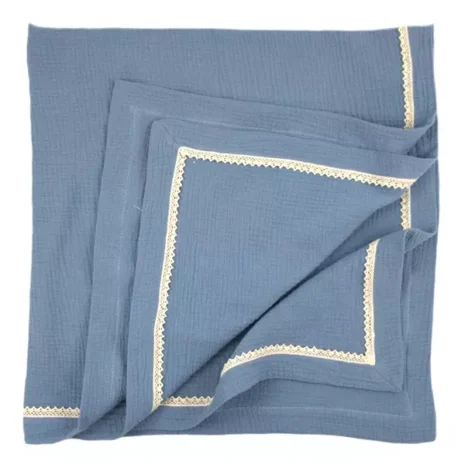 kocyk muslin szaroniebieski 1