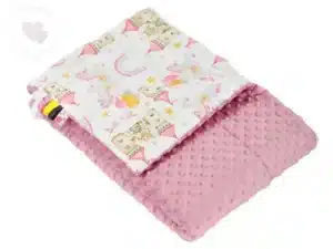 Kocyk MINKY bawełna retro zamek