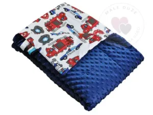 Kocyk MINKY bawełna  navy straż