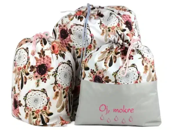 komplet worków bawełnianych wzór łapacz snów