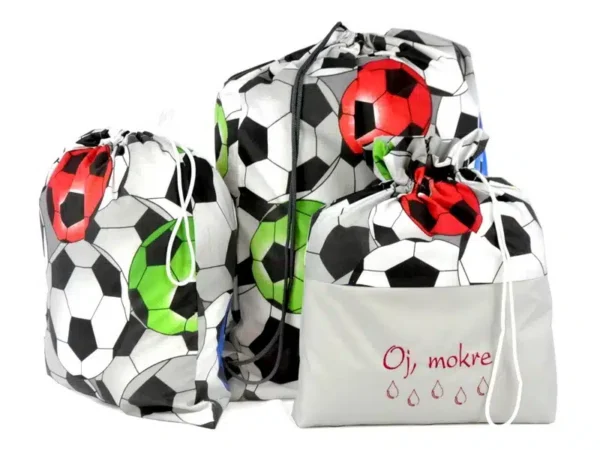 komplet worków bawełnianych wzór piłki