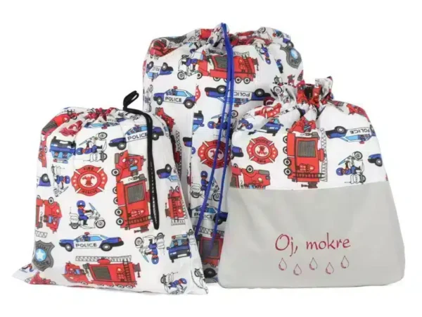 komplet worków bawełnianych wzór strażak