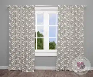 Zasłony do pokoju dziecka jednorożec brąz