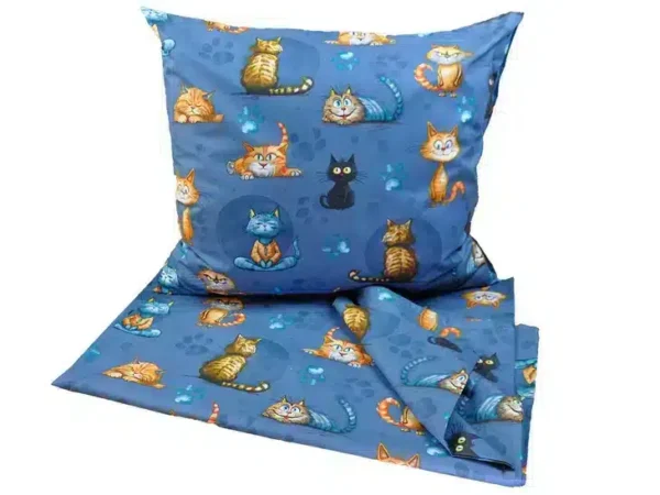 KOMPLET POŚCIELI BAWEŁNIANEJ 160X200 kot granat