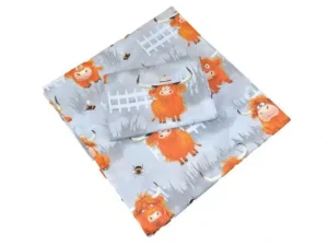 KOMPLET POŚCIELI BAWEŁNIANEJ  140X200 wzór szare byczki