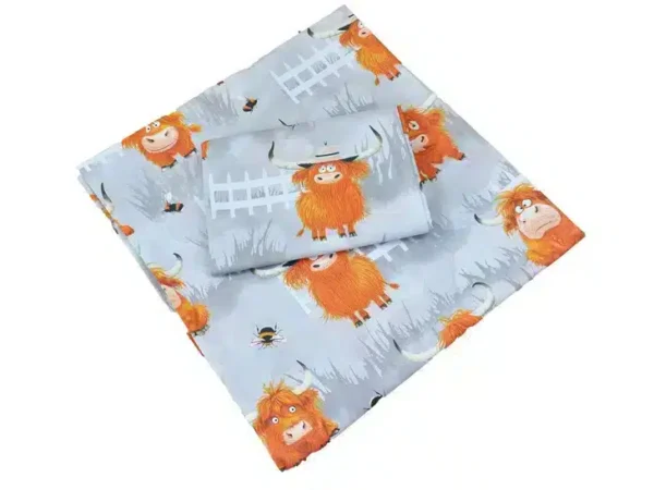 KOMPLET POŚCIELI BAWEŁNIANEJ 160X200 szare byczki