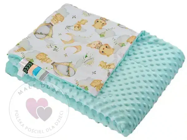 Kocyk MINKY bawełna mięta balony