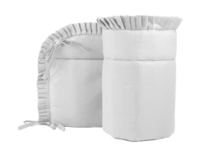 Ochraniacz z falbanką do łóżeczka 30x180cm bawełniany Biały