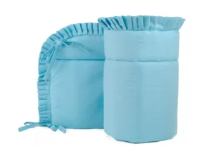 Ochraniacz z falbanką do łóżeczka 30x180cm bawełniany Błękitny