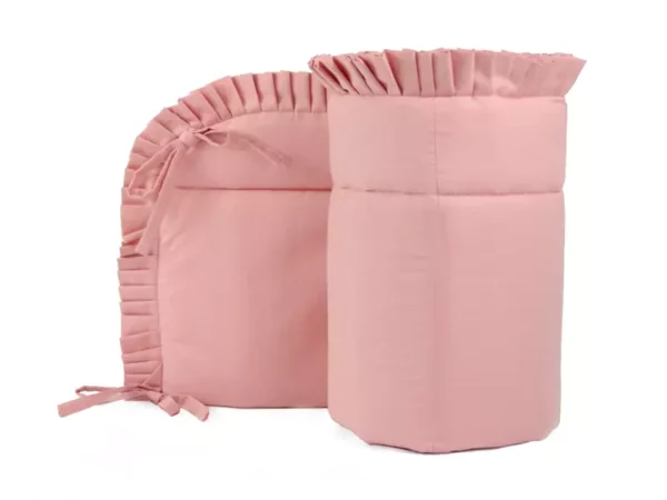 Ochraniacz z falbanką do łóżeczka 30x180cm bawełniany Róż Retro