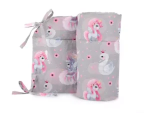 Ochraniacz do łóżeczka 30x180cm bawełniany Koniki szary