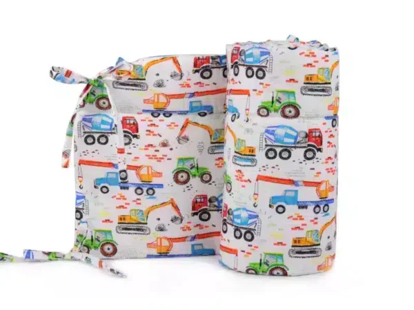 Ochraniacz do łóżeczka 30x180cm bawełniany Koparka