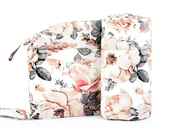 Ochraniacz do łóżeczka 30x180cm bawełniany Peonia biała