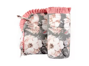 Ochraniacz z falbanką do łóżeczka 30x180cm bawełniany Peonia Szara