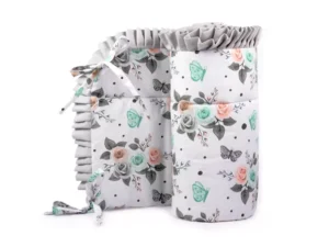 Ochraniacz z falbanką do łóżeczka 30x180cm bawełniany Biała Róża