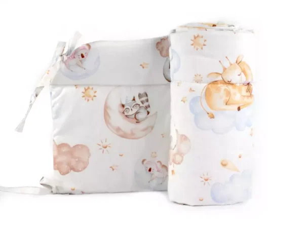 Ochraniacz do łóżeczka 30x180cm bawełniany Nocka biały