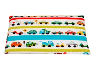 Poduszka płaska bawełniana Autka na pasach