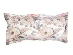 Poduszka wałek 38x70cm wzór peonia biała