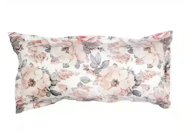 Poduszka wałek 38x70cm wzór peonia biała