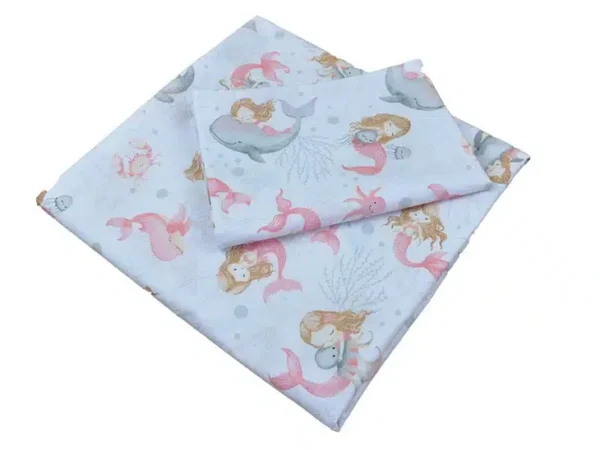 KOMPLET POŚCIELI BAWEŁNIANEJ  140X200 wzór syrenka