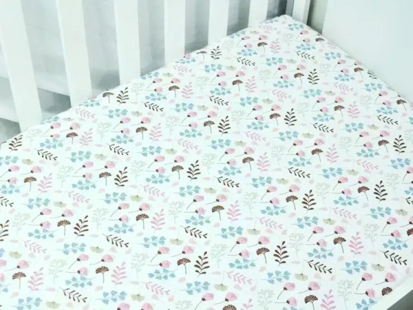 PRZEŚCIERADŁO BAWEŁNIANE Z GUMKĄ wzór gałązka