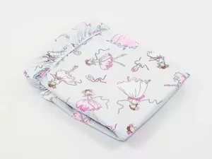 PRZEŚCIERADŁO BAWEŁNIANE Z GUMKĄ wzór baletnica