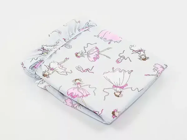 PRZEŚCIERADŁO BAWEŁNIANE Z GUMKĄ wzór baletnica