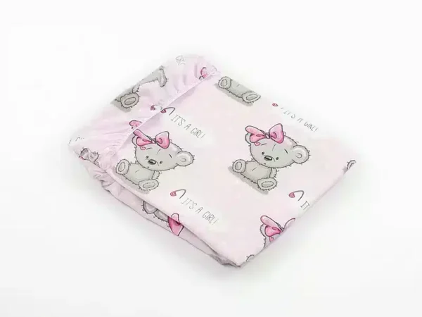 PRZEŚCIERADŁO BAWEŁNIANE Z GUMKĄ wzór girl