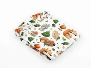 PRZEŚCIERADŁO BAWEŁNIANE Z GUMKĄ wzór zwierzaki