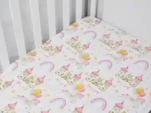 PRZEŚCIERADŁO BAWEŁNIANE Z GUMKĄ wzór zamek