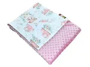 Kocyk  MINKY wzór retro świnki