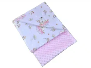 Kocyk  MINKY bawełna róż łabędzie