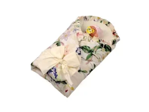 Rożek becik niemowlęcy z falbanką usztywniony Magnolia