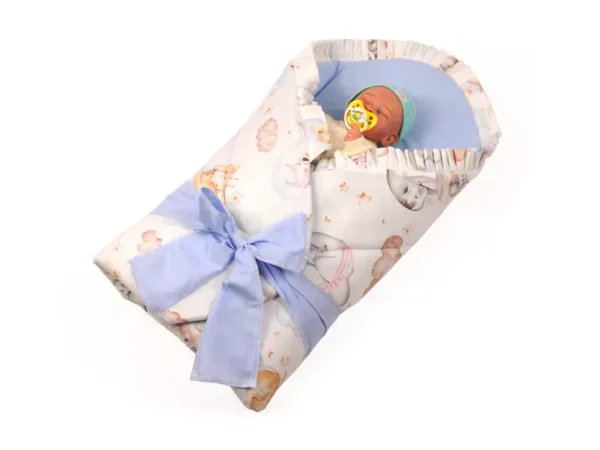 Rożek becik niemowlęcy z falbanką usztywniony Nocka