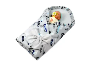 Rożek becik niemowlęcy z falbanką usztywniony Zając w Aucie