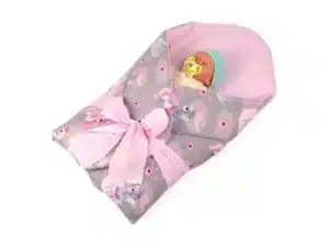 Rożek becik niemowlęcy usztywniony prosty Koniki Szare