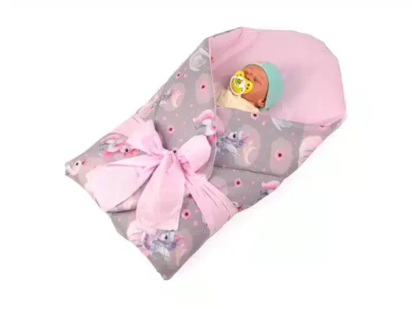 Rożek becik niemowlęcy usztywniony prosty Koniki Szare