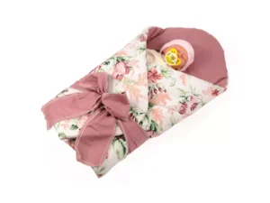 Rożek becik niemowlęcy usztywniony prosty Pudrowa Róża