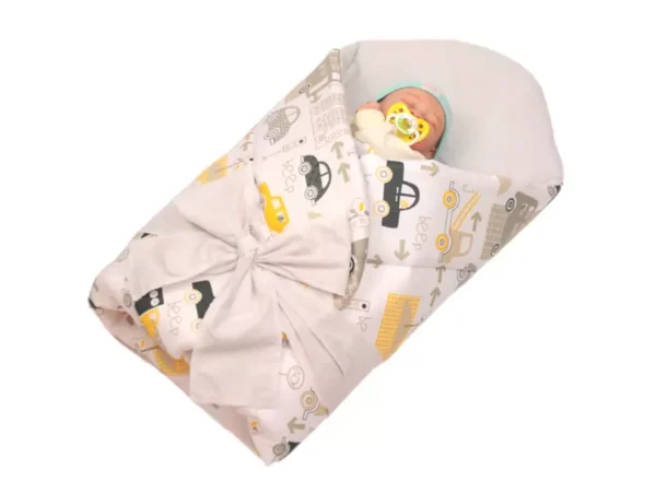 Rożek becik niemowlęcy usztywniony prosty Żółte Samochody