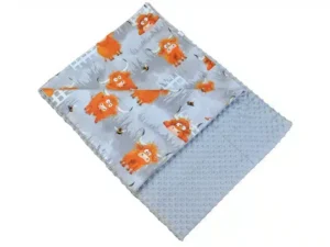 Kocyk MINKY bawełna  szare byczki szare