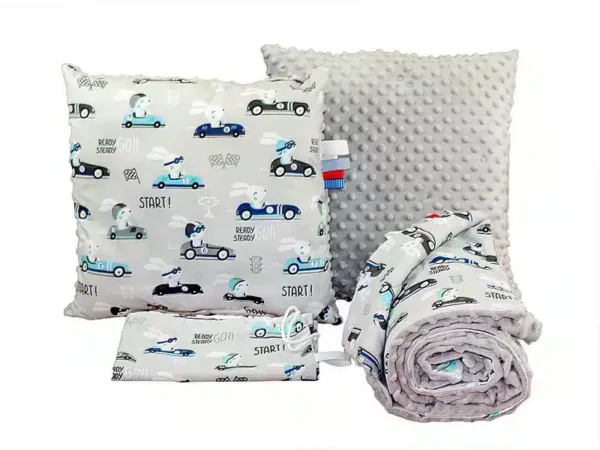 Pościel do przedszkola zając w aucie 100x135 bawełniana