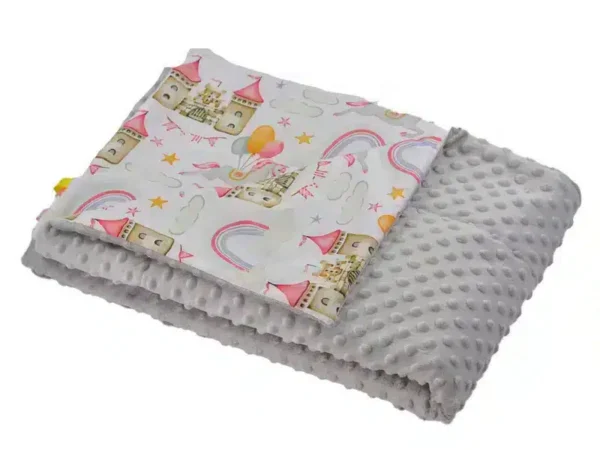 Kocyk MINKY bawełna zamek szare