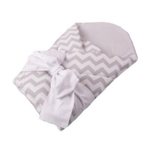 rożek niemowlęcy usztywniony prosty szary zygzak/szare paseczki