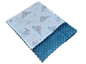 Kocyk MINKY bawełna szmaragd-ptaszki dodo