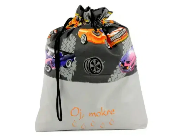 Worek na mokre ubrania Oj, mokre Samochody Czarne