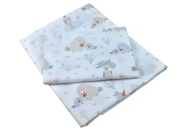 KOMPLET POŚCIELI BAWEŁNIANEJ  140X200 wzór wróble