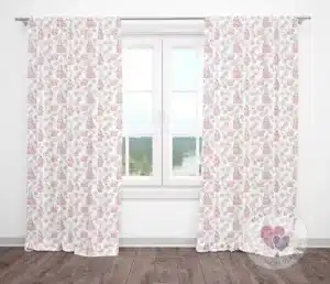 Zasłony do pokoju dziecka wzór konewka zając